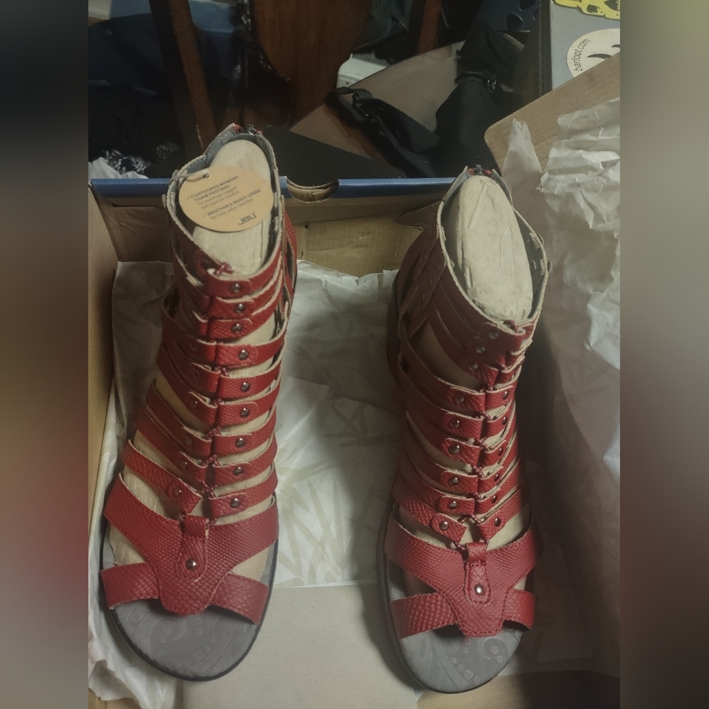 Jambu red snakeskin sandals sz 9.5 - Picture 3 of 5